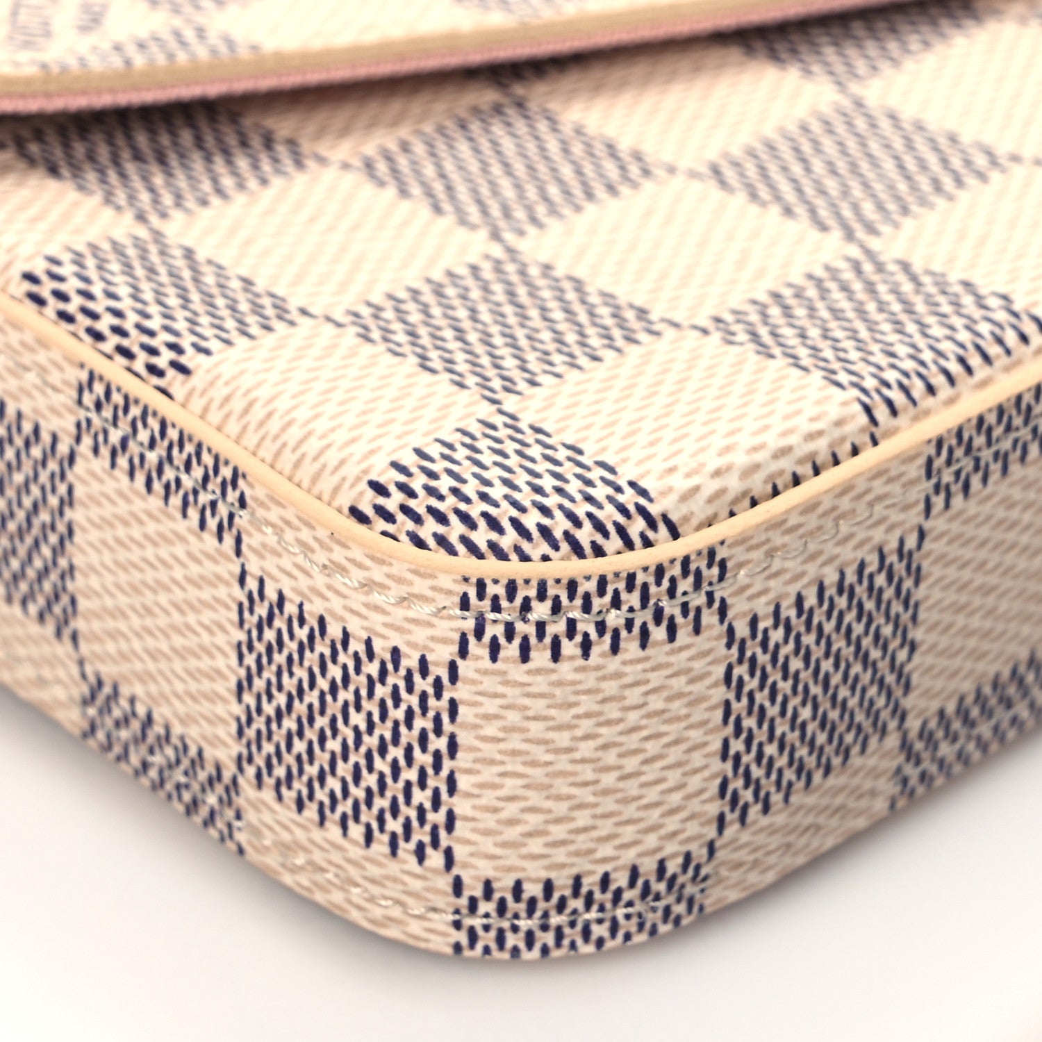 Louis Vuitton Damier Azur Pochette Felicie Chain Wallet Rose Ballerine 8 of 9