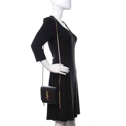 Saint Laurent Grain De Poudre Monogram Small Kate Slide Chain Crossbody Box Bag Black 2 of 10