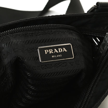 Prada Tessuto Nylon Saffiano Flat Messenger Bag Black 6 of 12