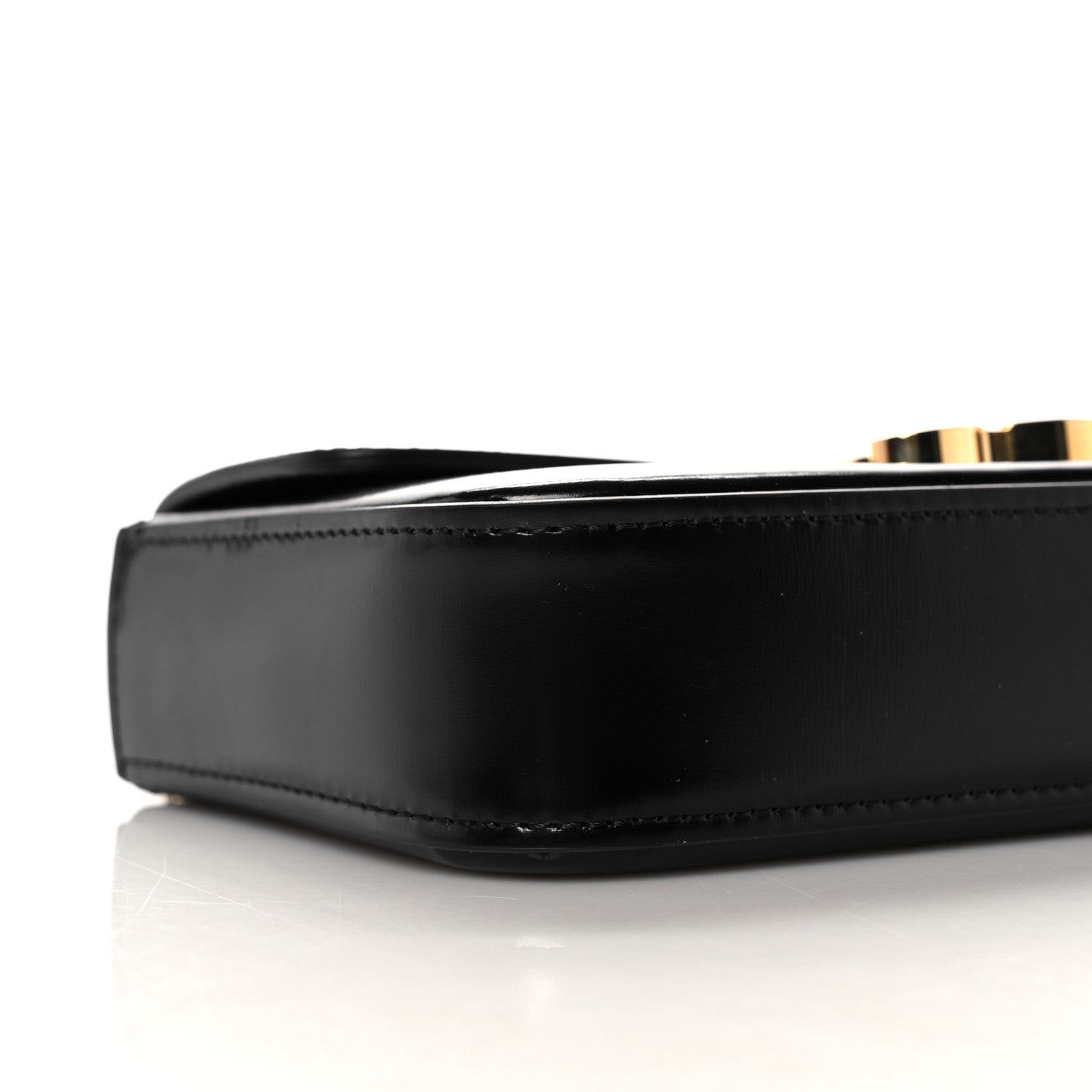 Celine Shiny Calfskin Triomphe Chain Shoulder Bag Black 8 of 10