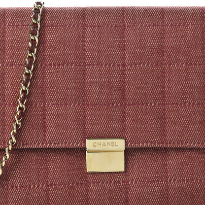Chanel Denim Chocolate Bar Flap Red 10 of 10