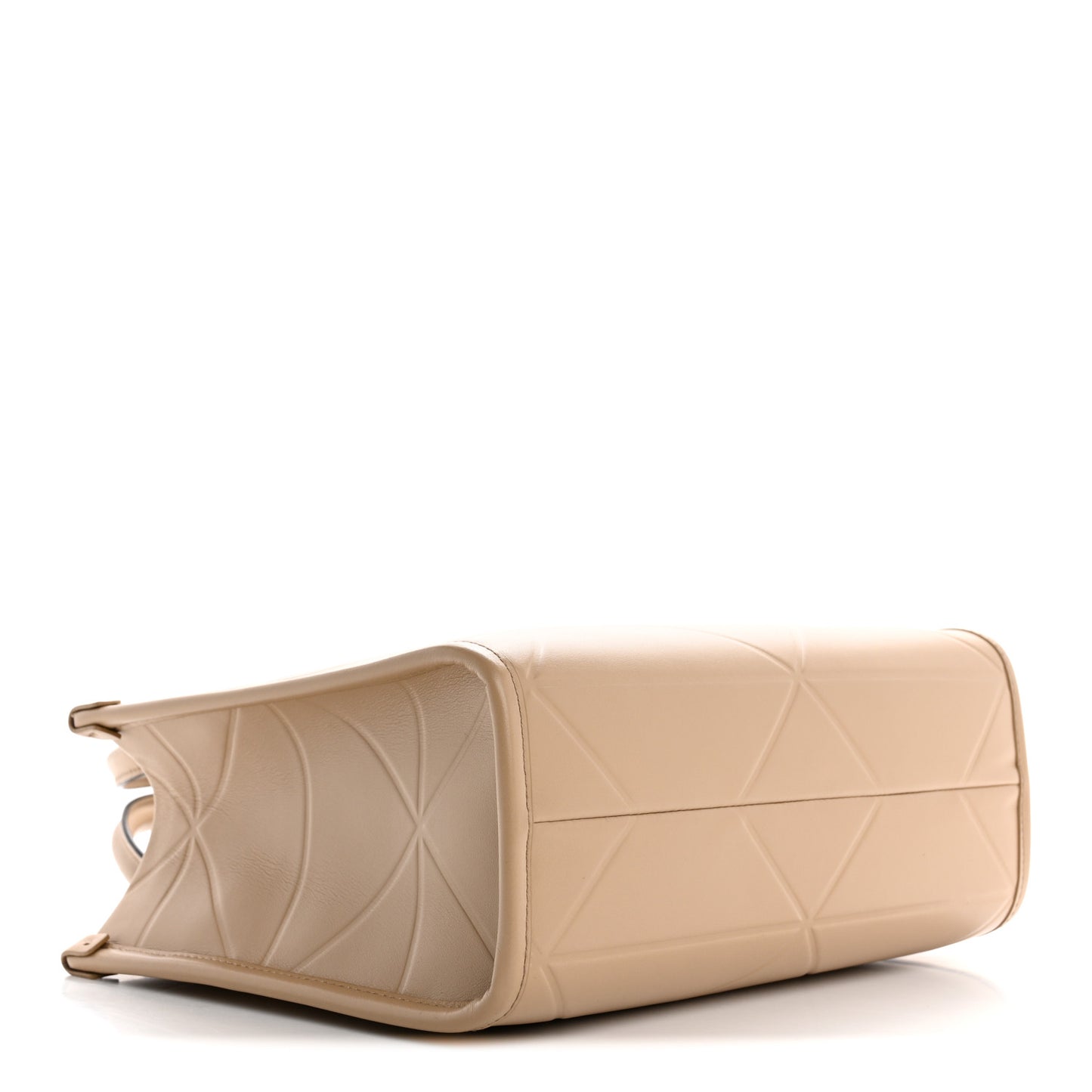Soft Calfskin Triangolo Symbole Embossed Mini Tote Sabbia