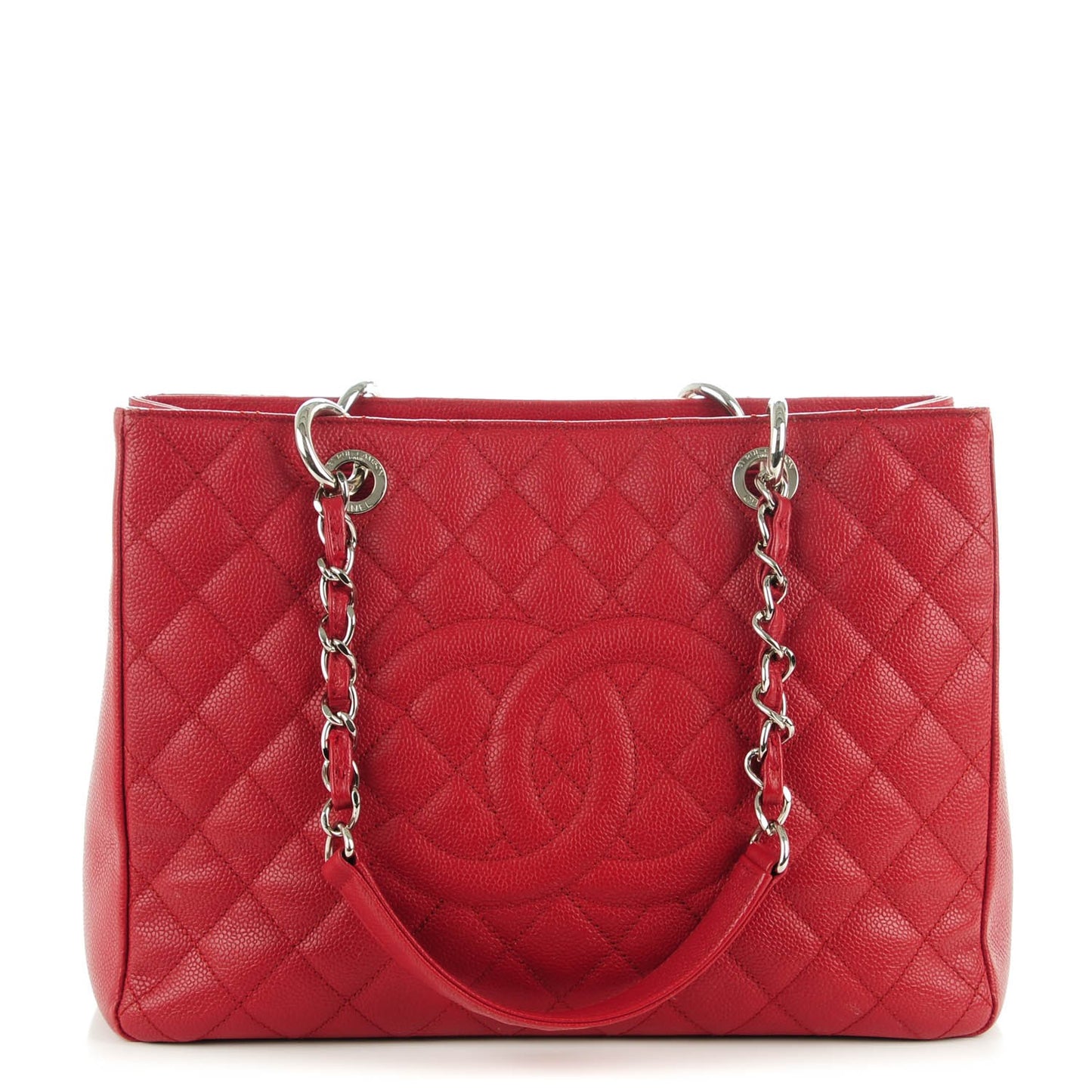 Caviar Quilted Grand Shopping Tote GST Red