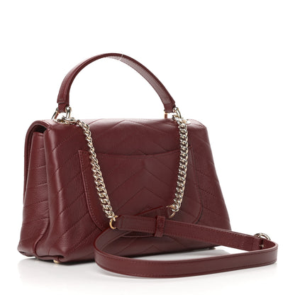 Chanel Grained Calfskin Small Chevron Chic Top Handle Flap Red 3 of 10