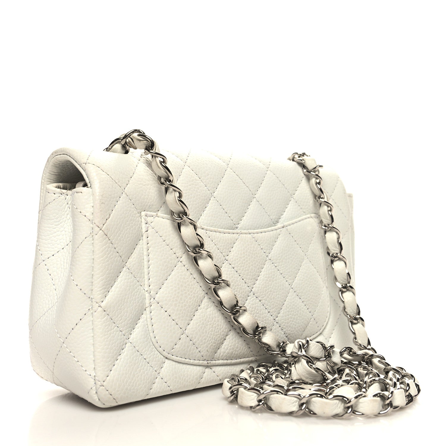 Chanel Caviar Quilted Mini Rectangular Flap White 3 of 12