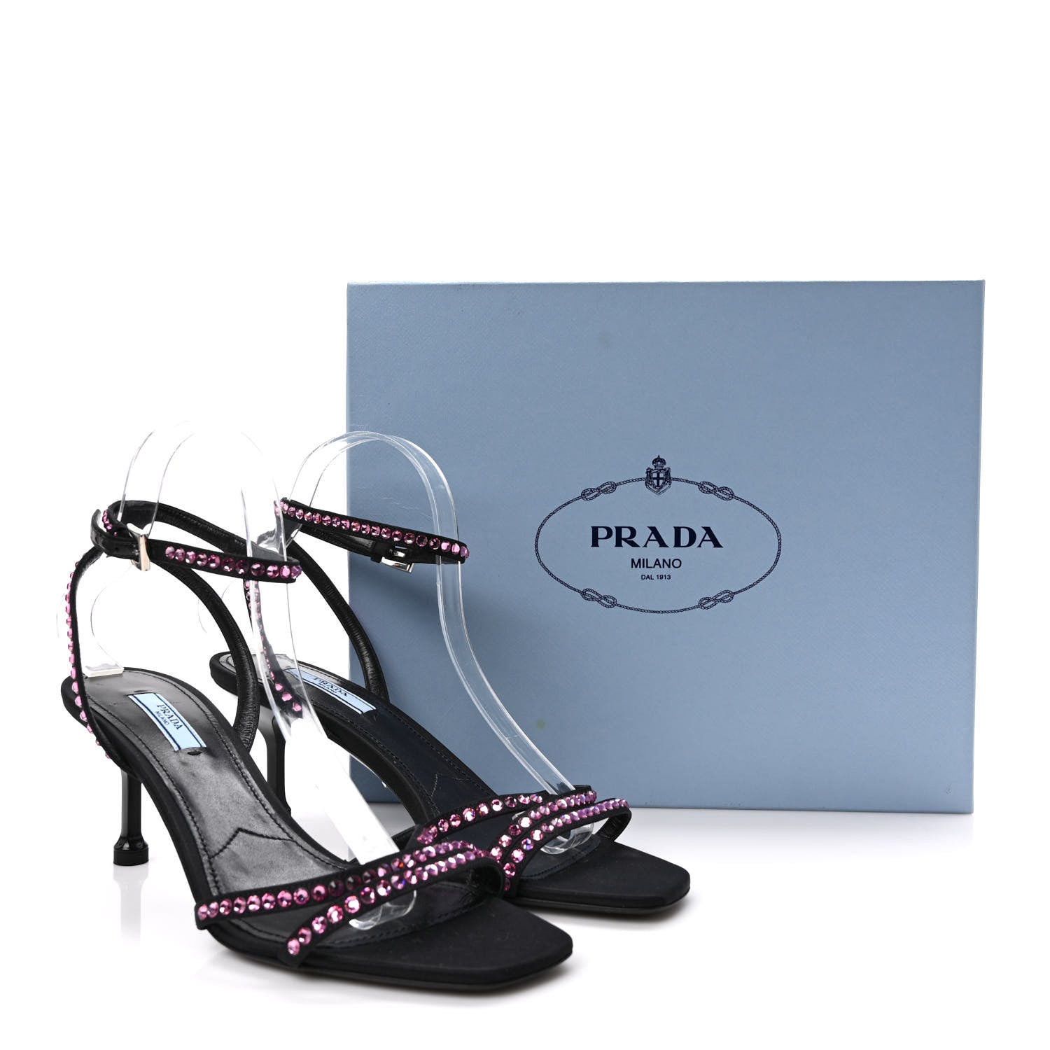 Prada Suede Crystal Ankle Strap 65mm Sandals 40 Rosa 8 of 8