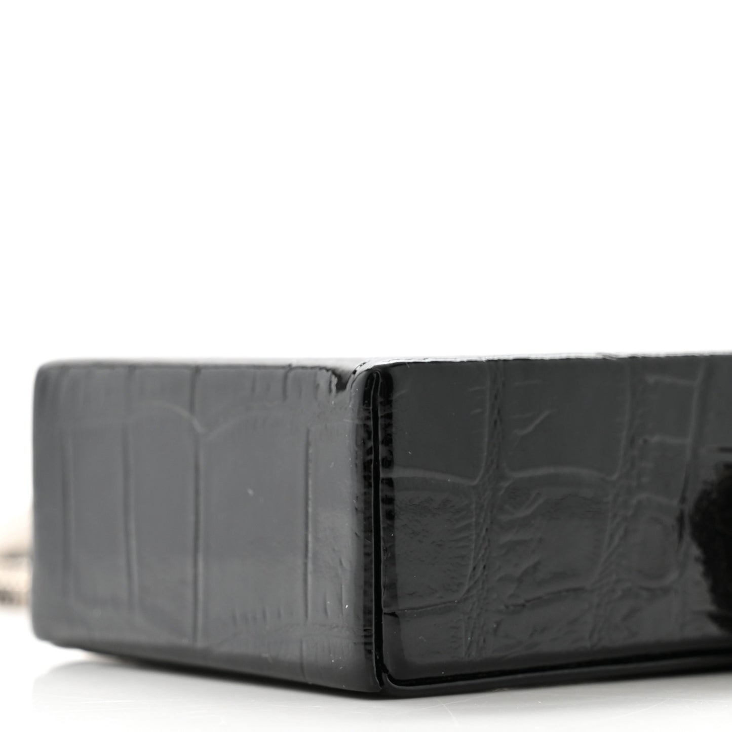 Calfskin Crocodile Embossed Smoking Box Crossbody Black