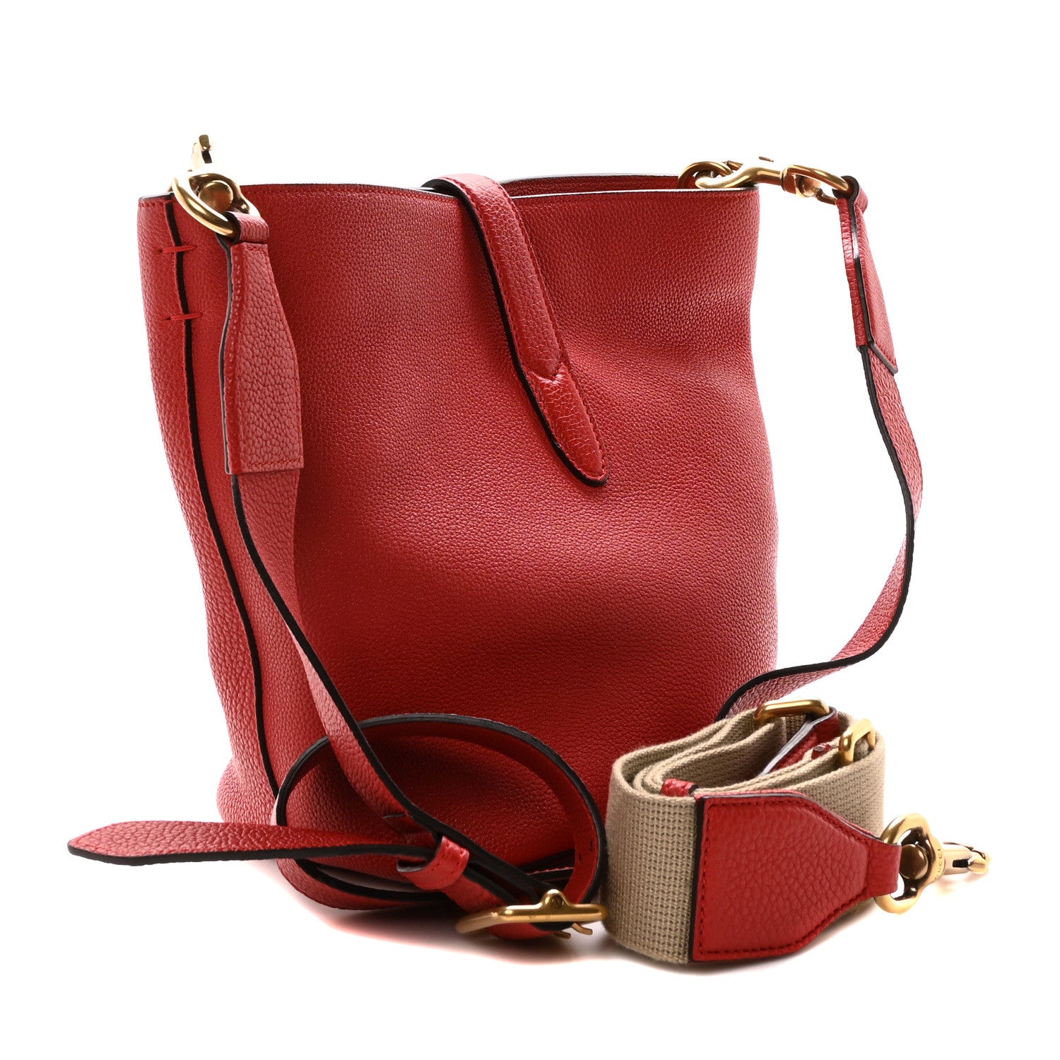 Gucci Soft Grained Calfskin Small Jackie Bucket Bag Red 2 of 10