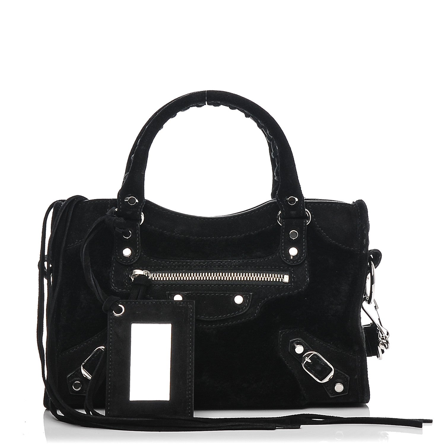 Balenciaga Shearling Suede Classic Silver Hardware Mini City Black 1 of 6