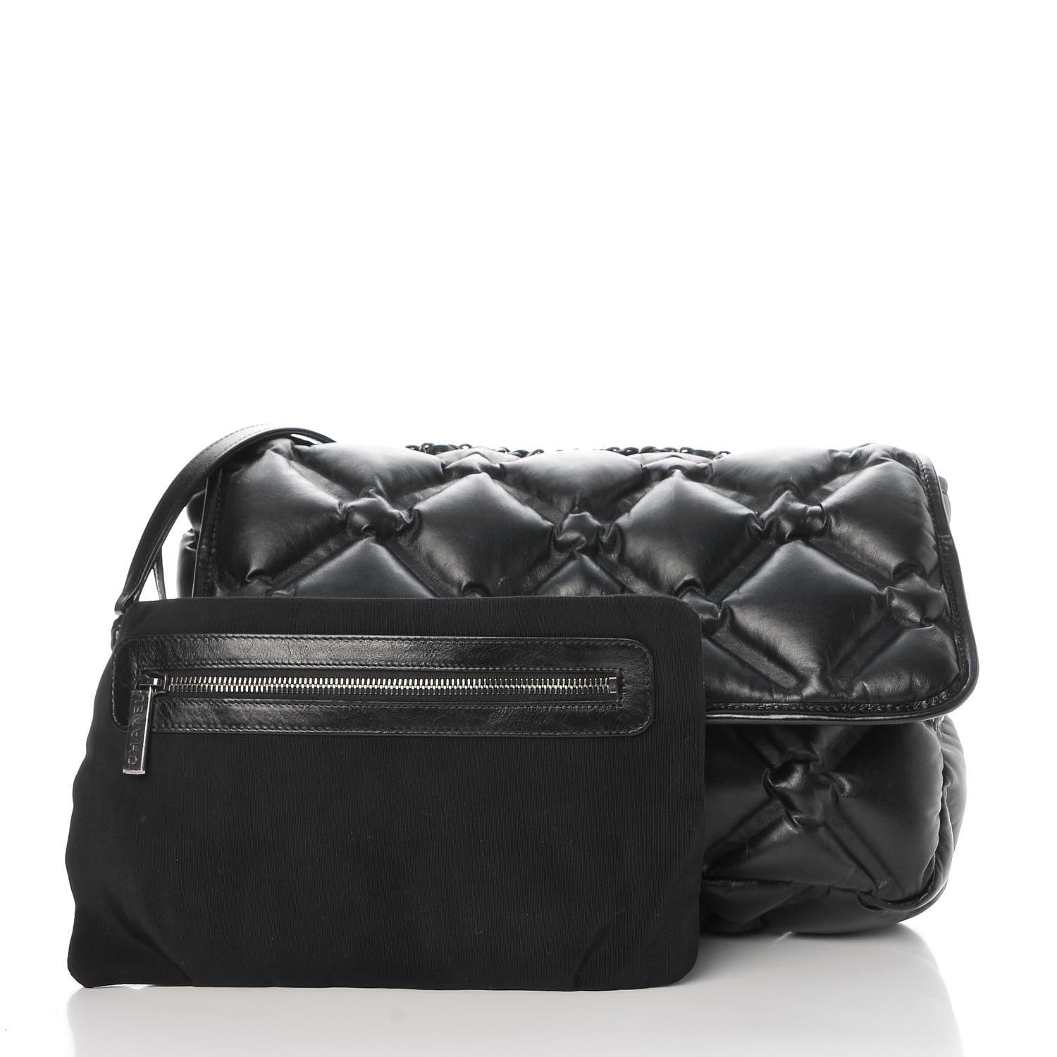 Chanel Calfskin Quilted Large Chesterfield Flap Black 3 of 12