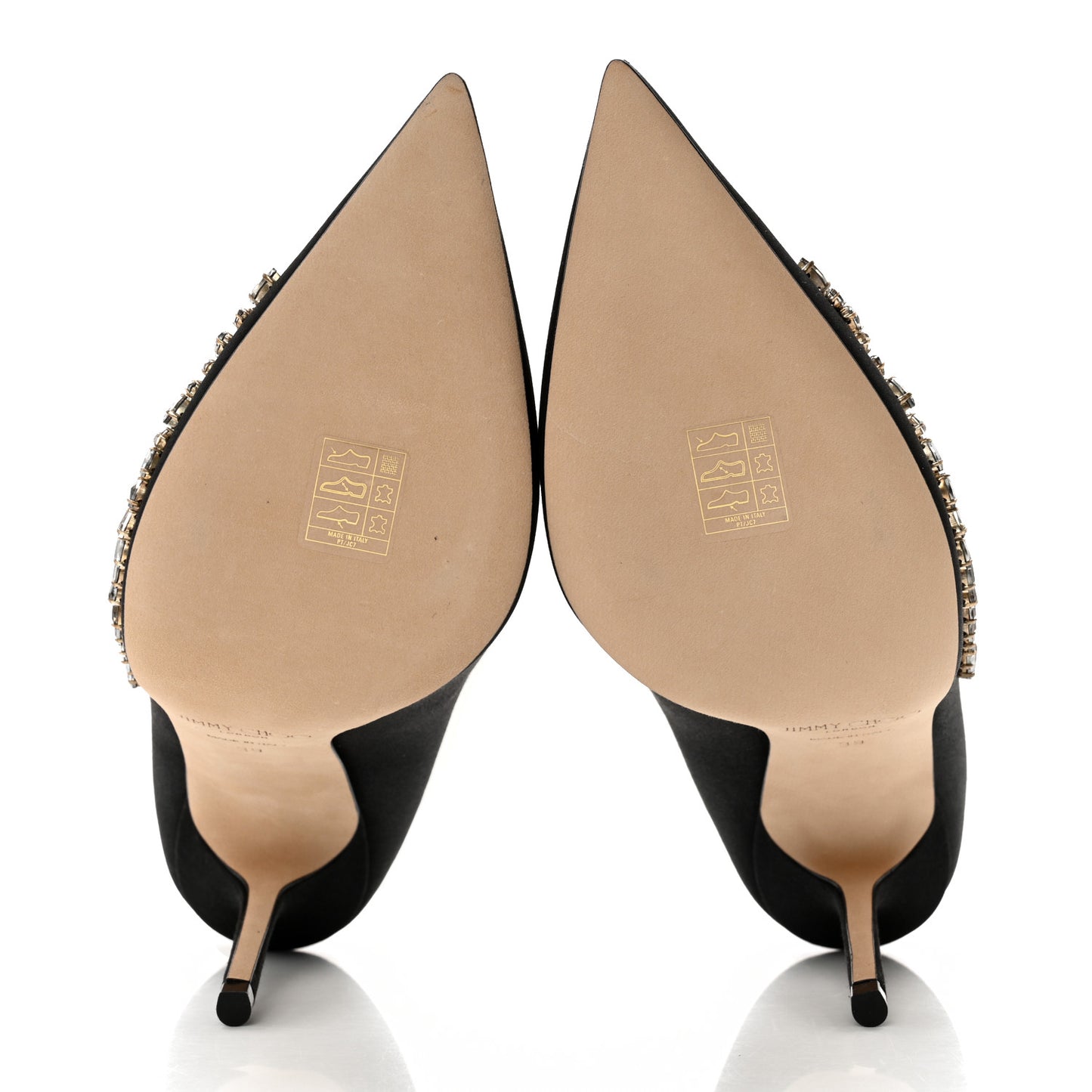 Satin Crystal Embellished Love 85mm Pumps 39 Black