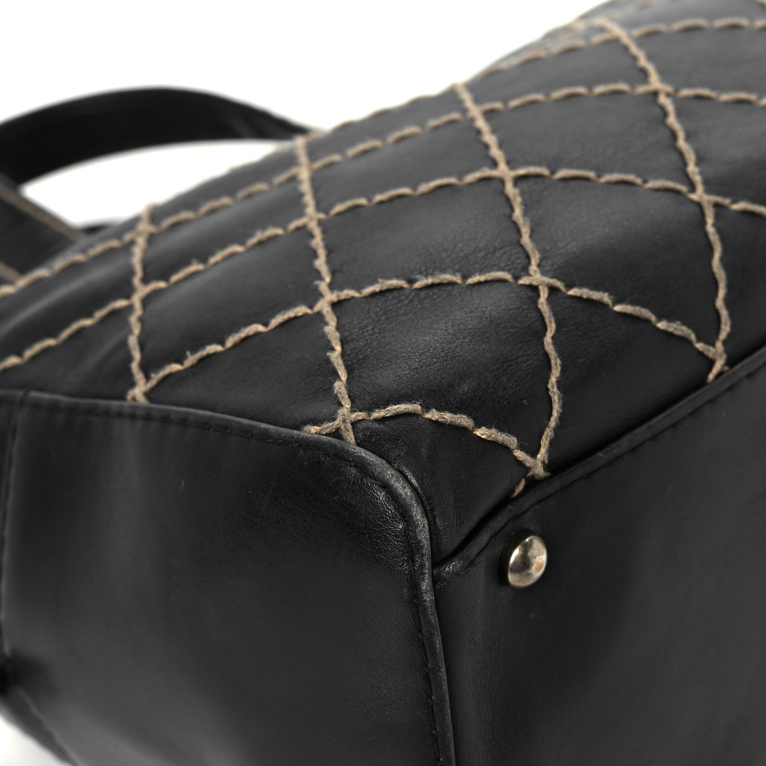 Chanel Calfskin Contrast Stitch Surpique Bowler Black 1769459