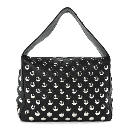 Khaite Pebbled Sport Calfskin Studded Elena Black 1 of 9