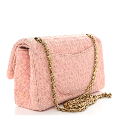 Chanel Wool Tweed Quilted 2.55 Reissue 225 Flap Light Pink 4 of 14