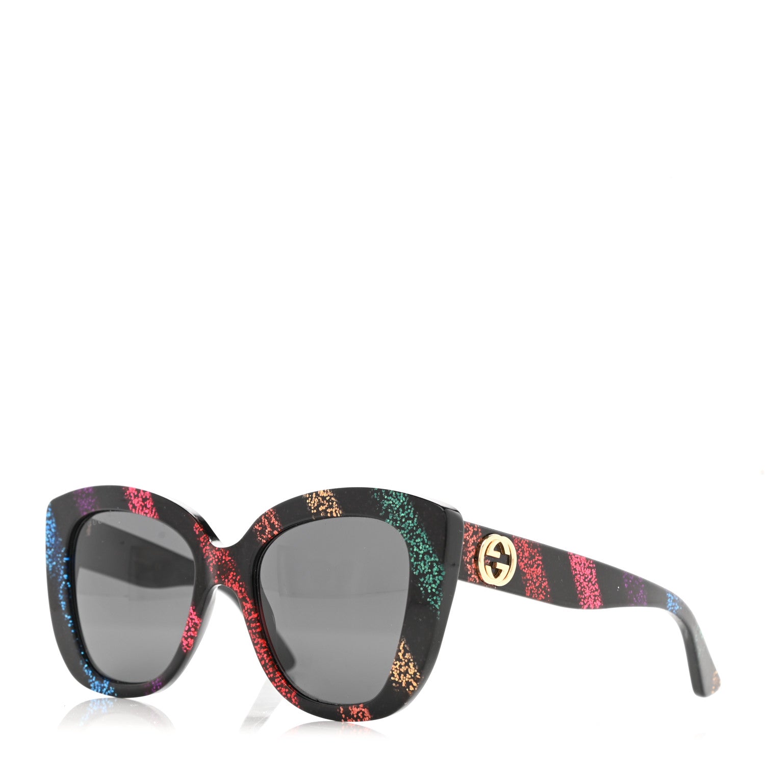 Gucci Acetate Glitter Sunglasses GG0327S Black 1 of 8