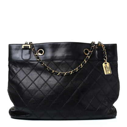 Chanel Lambskin Stitched Shopper Tote Black 1 of 21