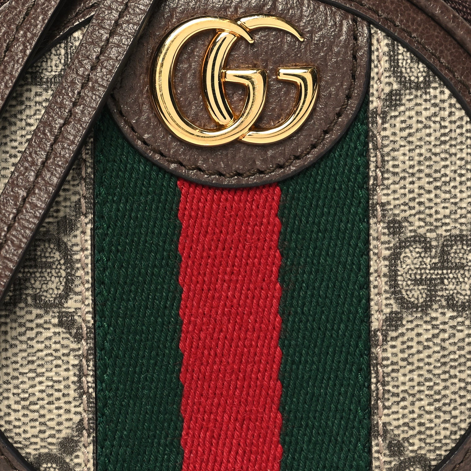 Gucci GG Supreme Monogram Web Mini Ophidia Round Bag Beige New Acero 8 of 10