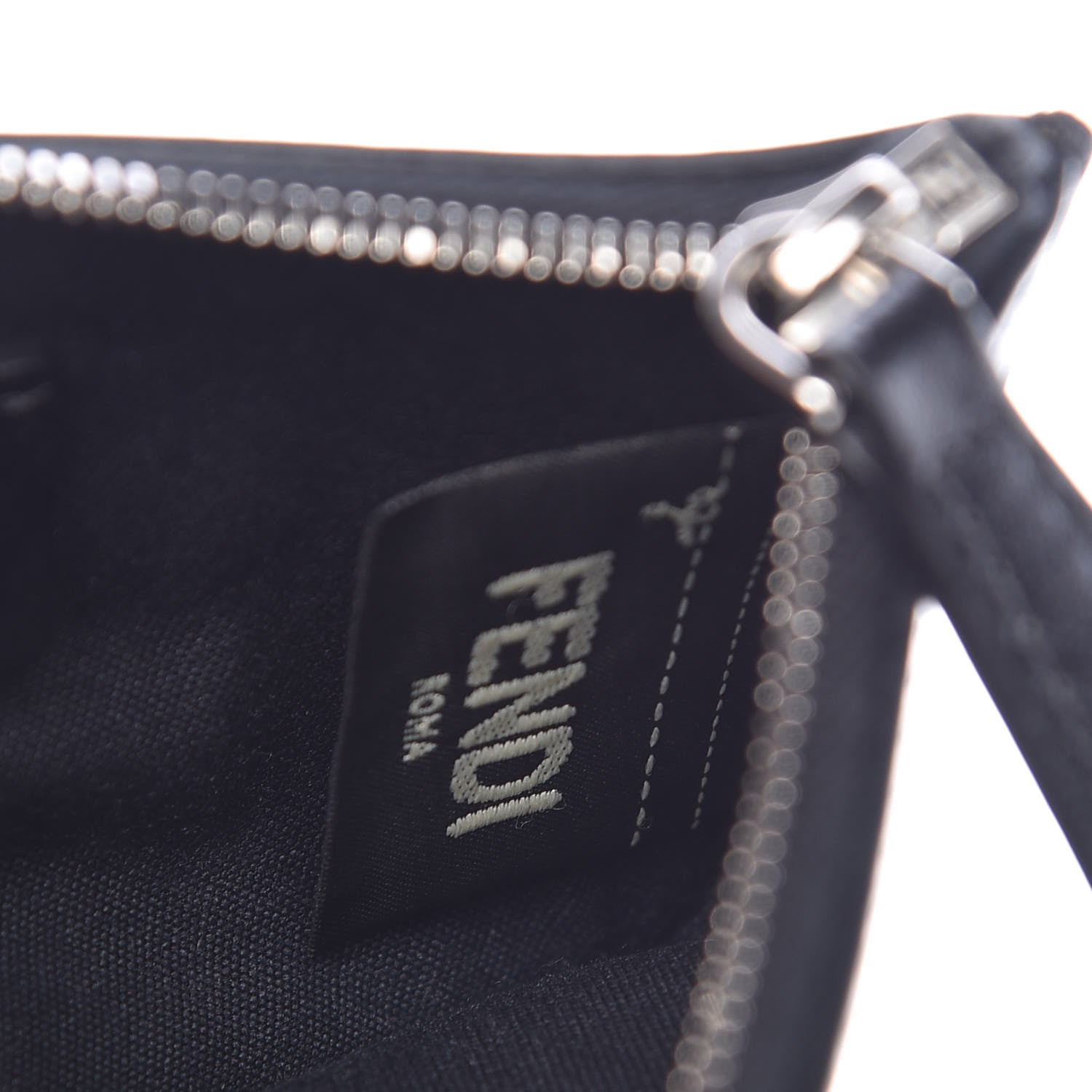Fendi Vitello Applique Heart Coin Pouch Key Case Black 7 of 9