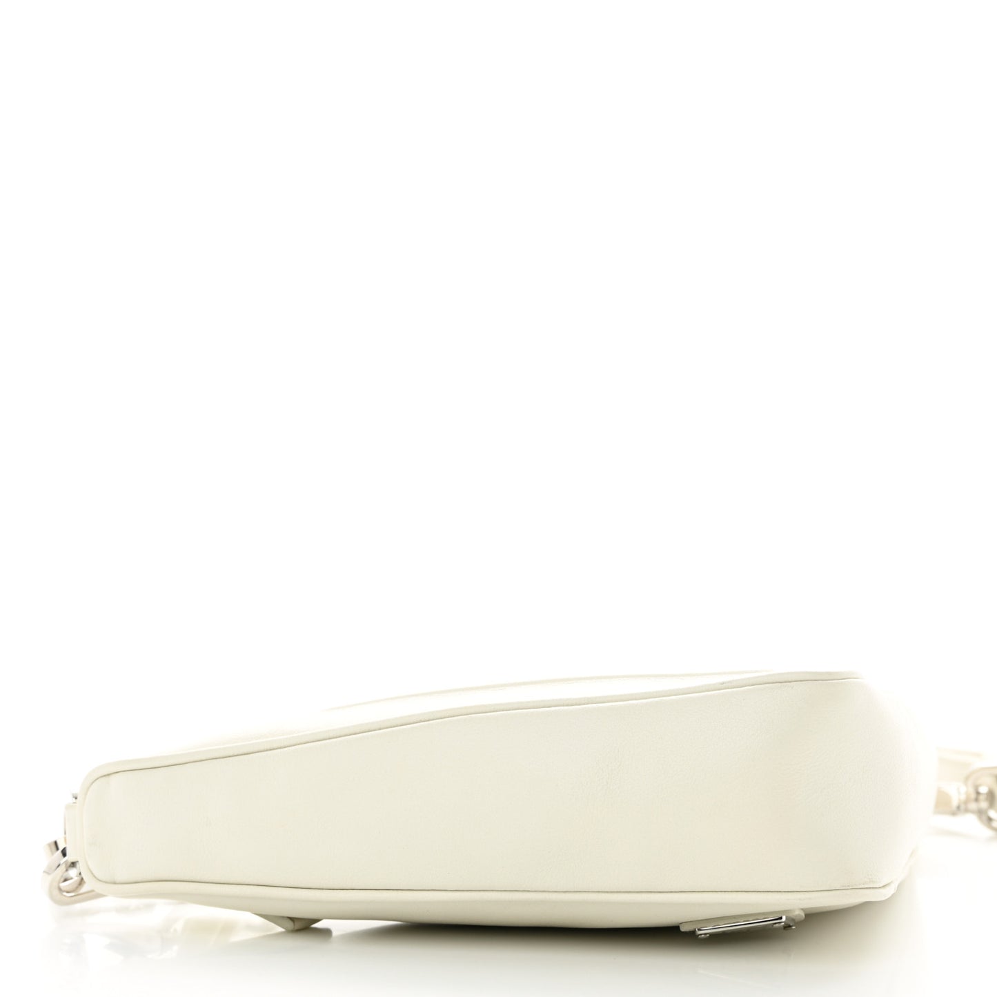 Grace Lux Triangle Logo Embossed Mini Triangle Bag White