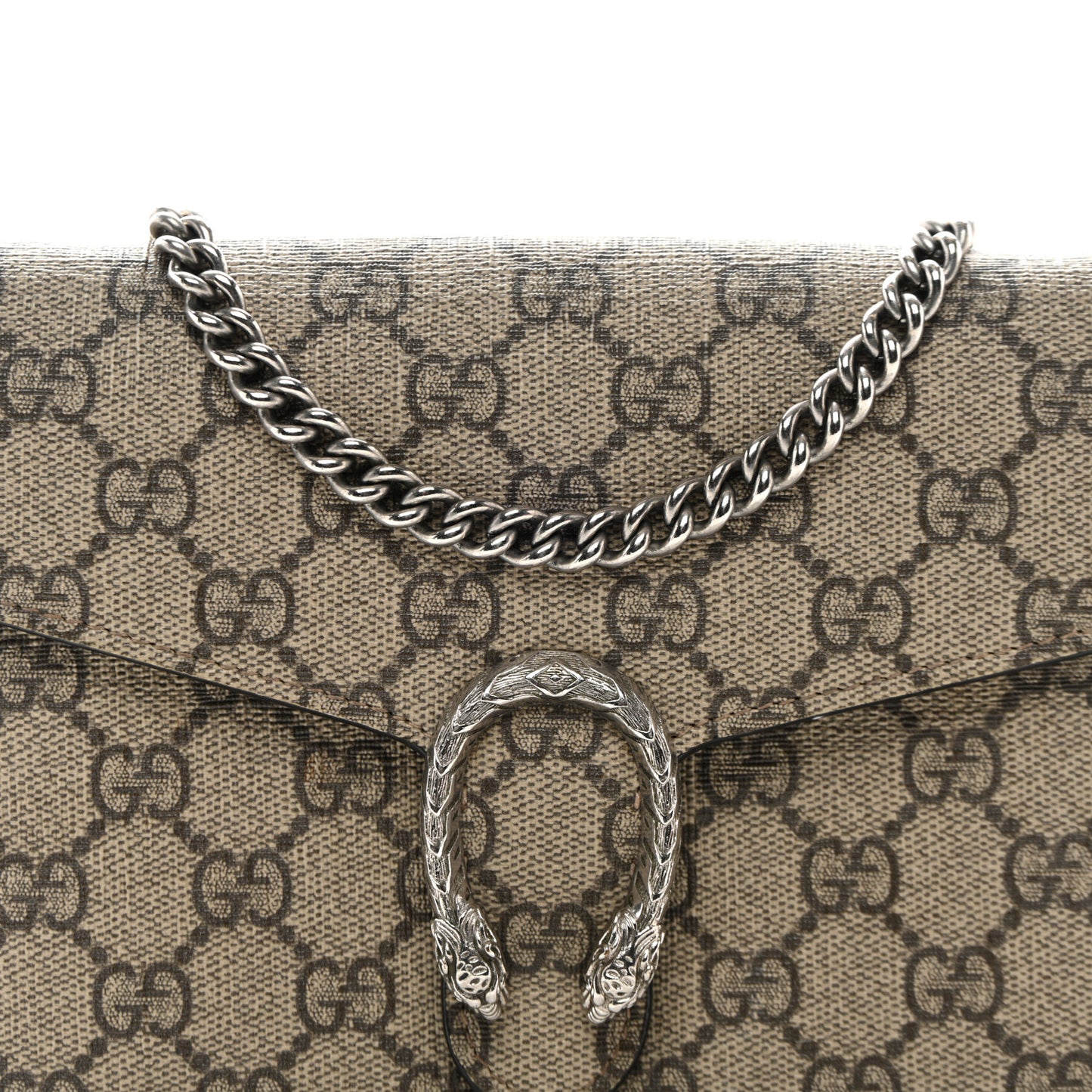 GG Supreme Monogram Mini Dionysus Chain Wallet Beige Taupe