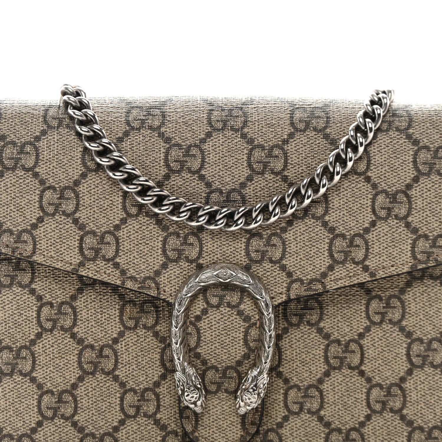 Gucci GG Supreme Monogram Mini Dionysus Chain Wallet Beige Taupe 8 of 12