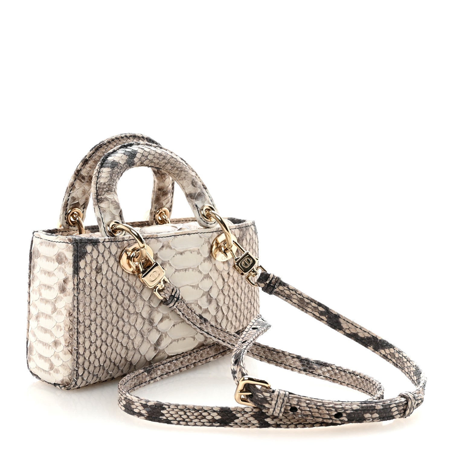 Christian Dior Snakeskin Micro Lady D-Joy Grey 2 of 9