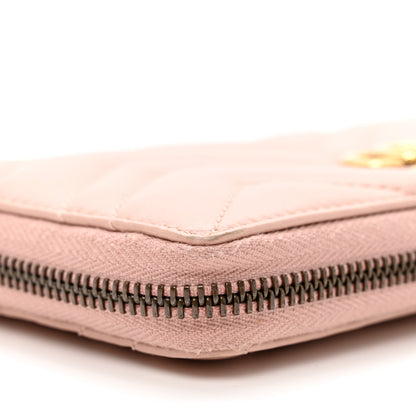 Gucci Calfskin Matelasse GG Marmont Zip Around Wallet Perfect Pink 7 of 8