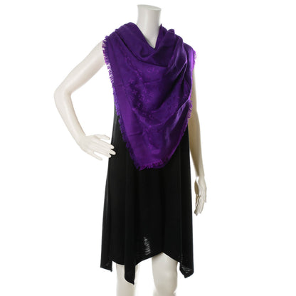 Louis Vuitton Silk Wool Monogram Voile Shawl Cassis 2 of 5