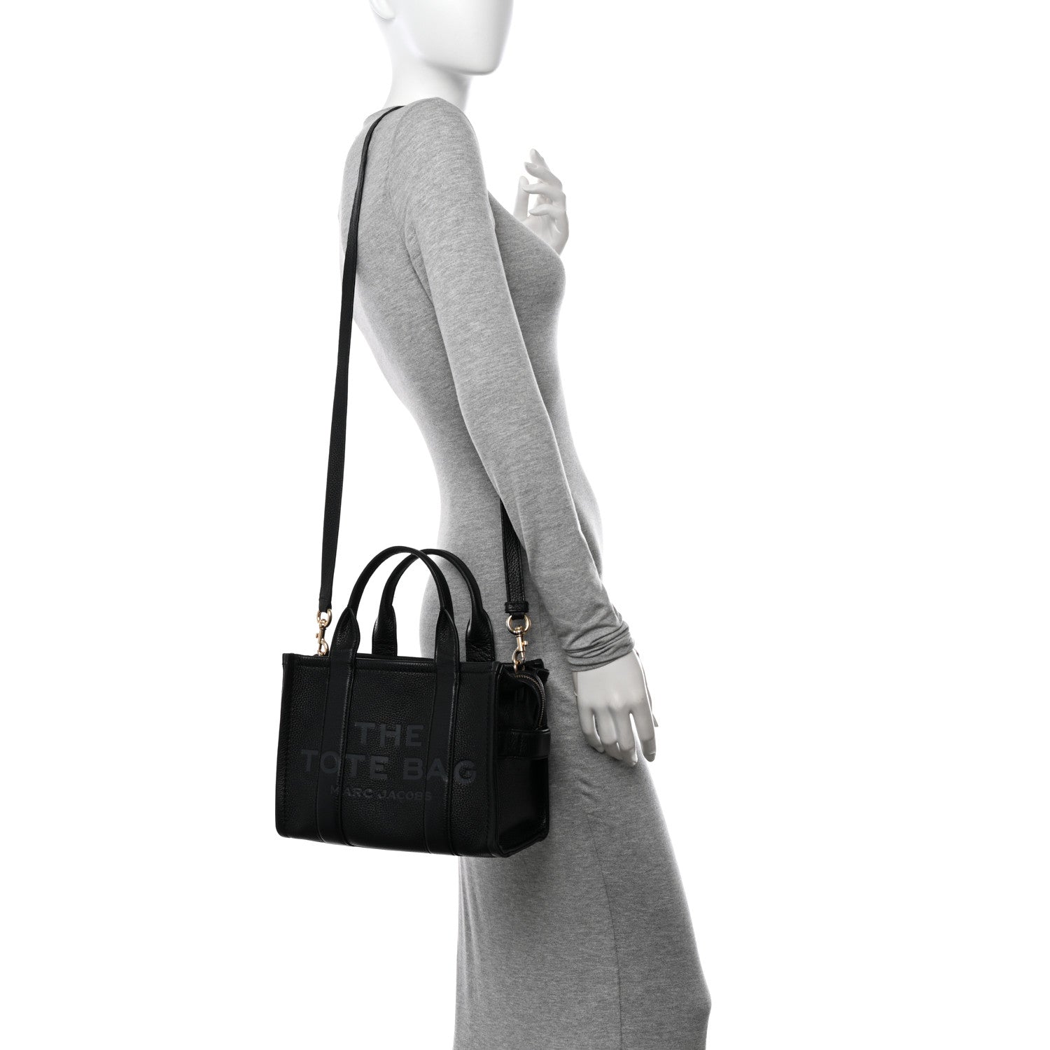 Marc Jacobs Grained Calfskin Small The Tote Bag Black 2 of 11