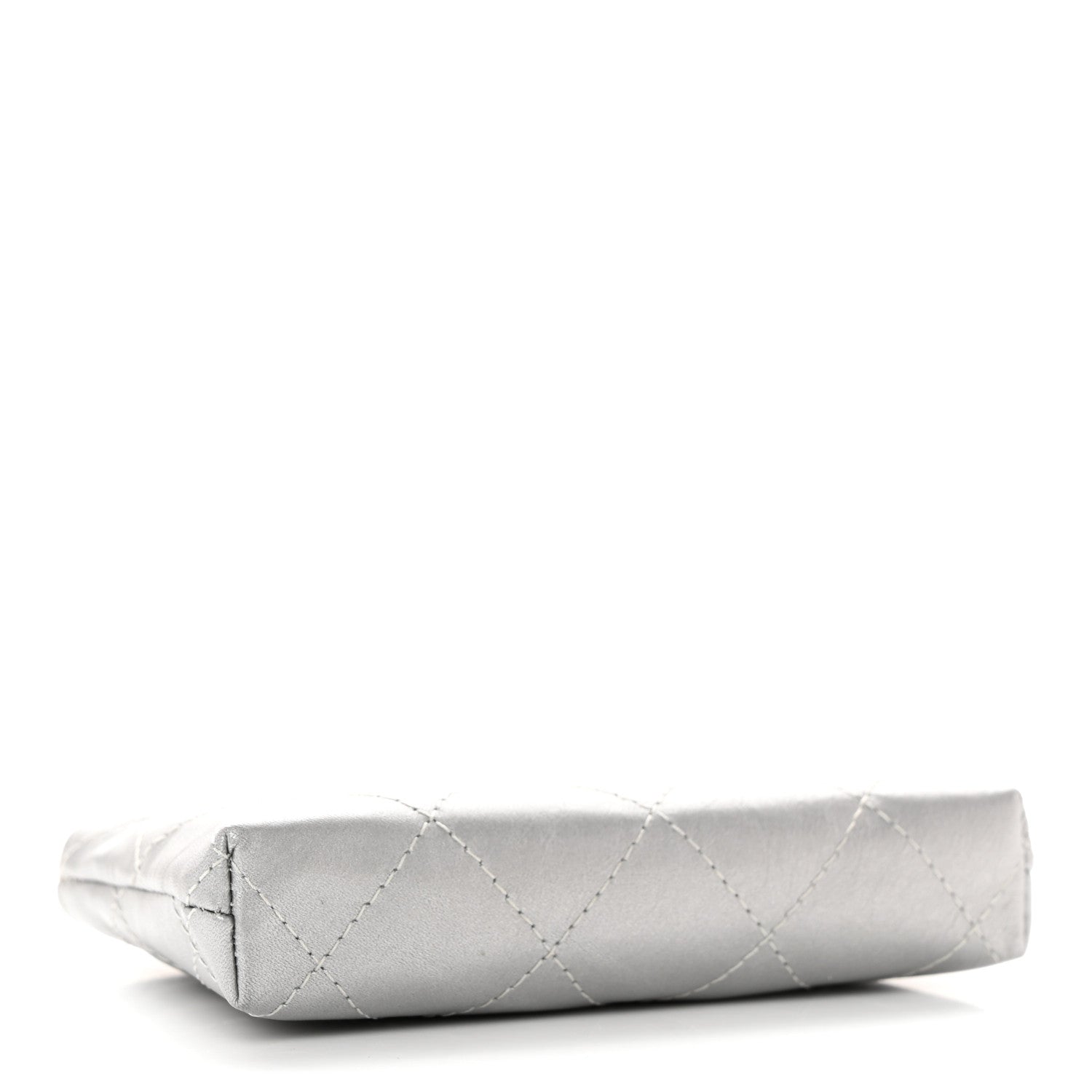 Chanel Metallic Aged Calfskin Quilted Palette Key Holder Case Silver 4 of 8