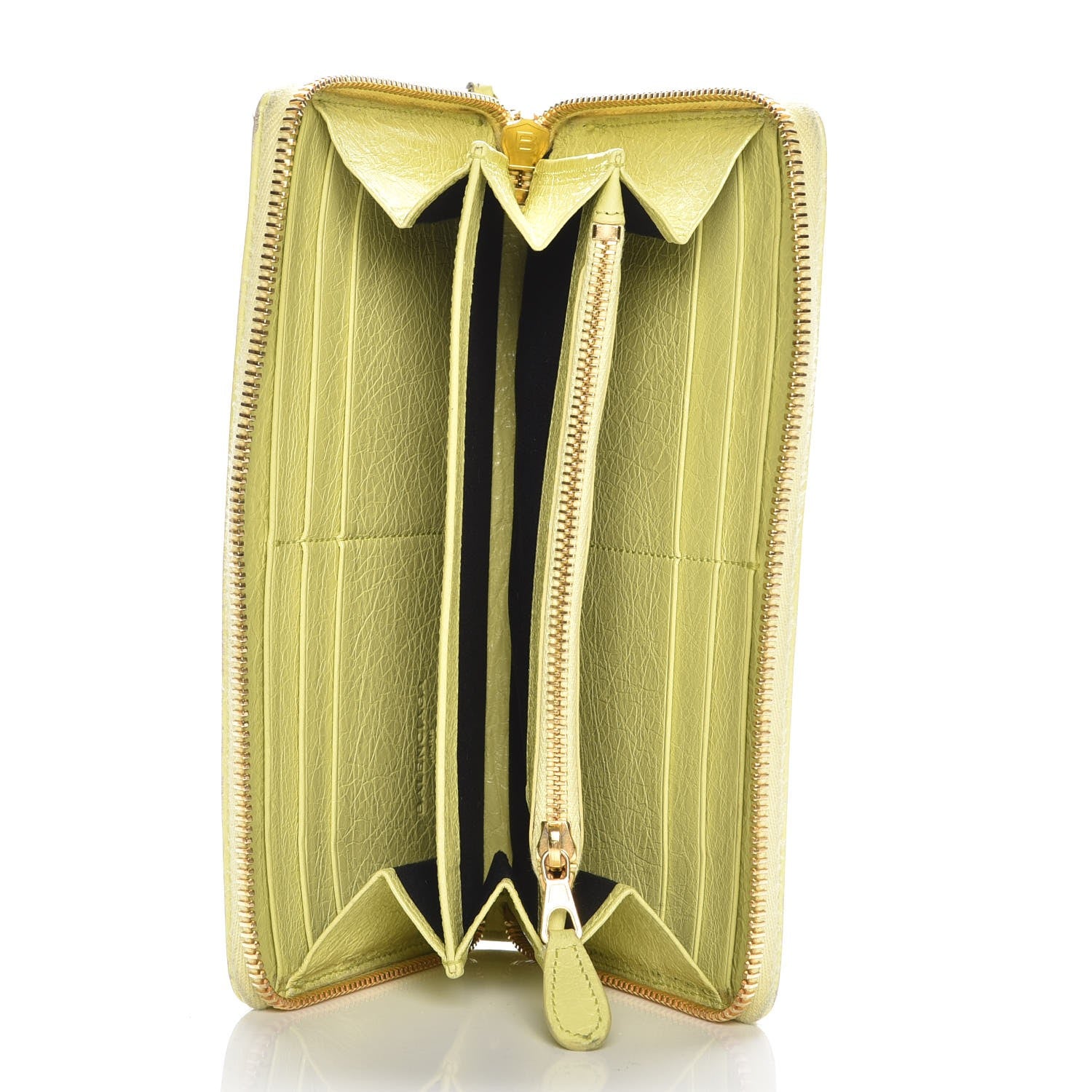 Balenciaga Agneau Giant 12 Gold Hardware Continental Zip Around Wallet Jaune Citronnade 5 of 12