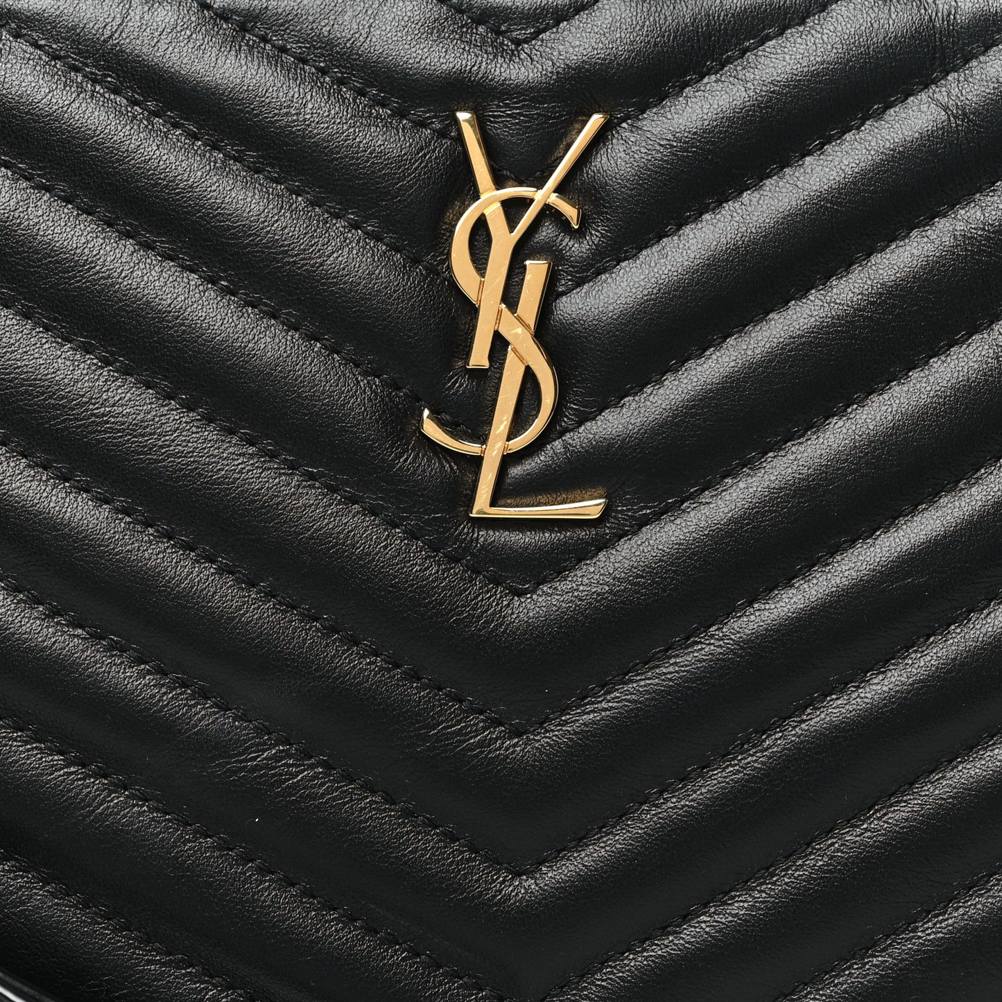 Lambskin Matelasse Chevron Monogram A5 Wristlet Black