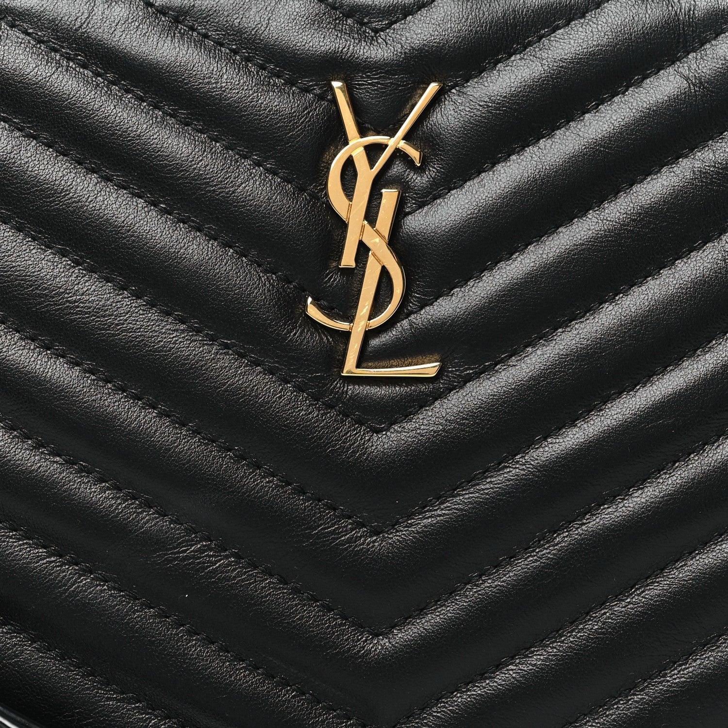 Saint Laurent Lambskin Matelasse Chevron Monogram A5 Wristlet Black 8 of 11