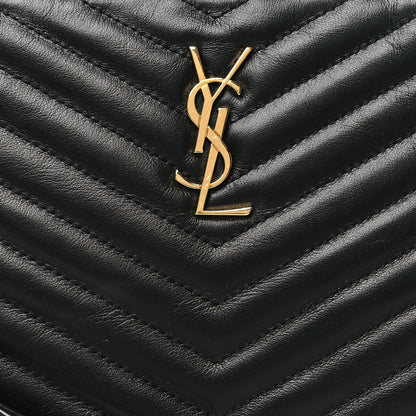 Saint Laurent Lambskin Matelasse Chevron Monogram A5 Wristlet Black 8 of 11