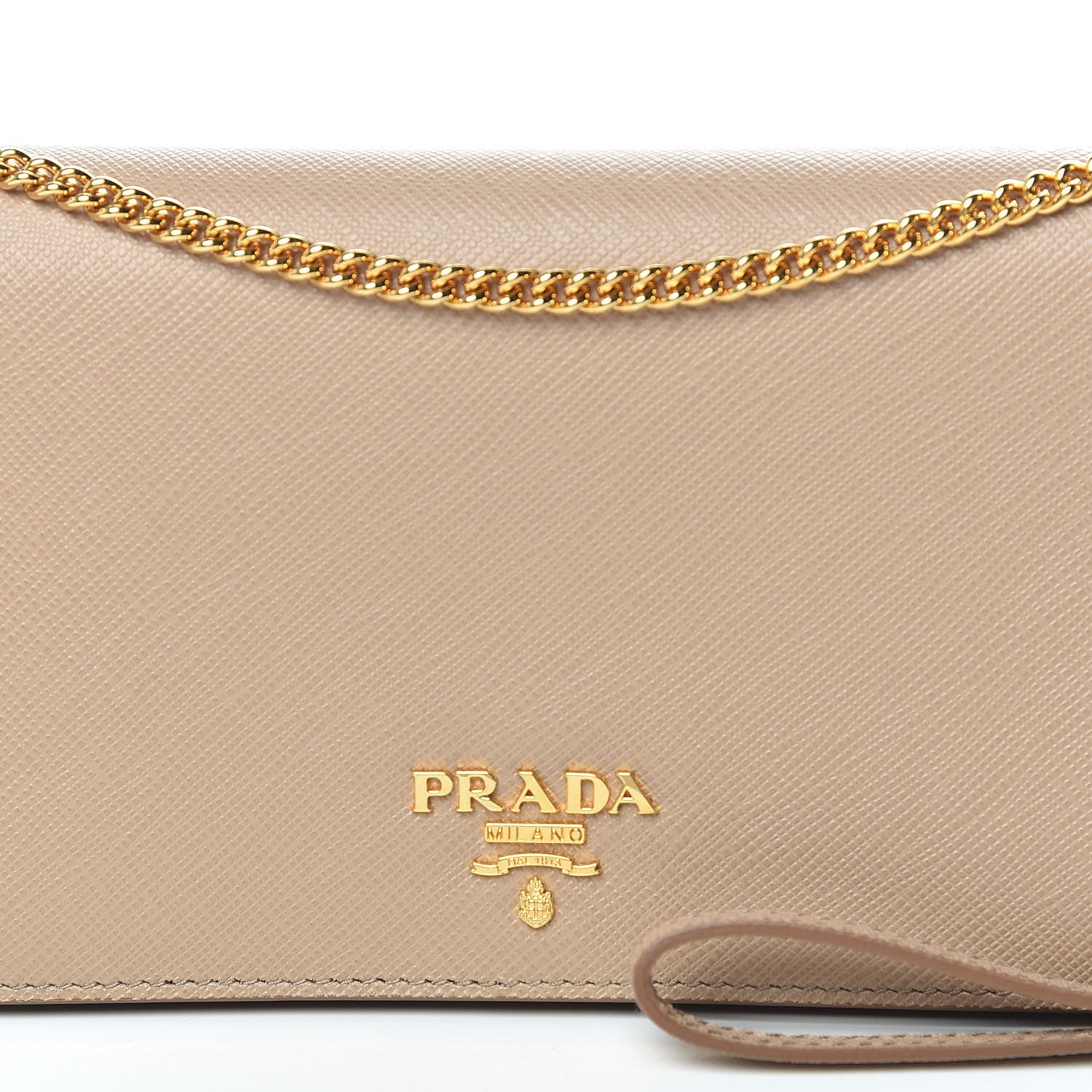 Prada Saffiano Metal Phone Wristlet Crossbody Wallet Cammeo 10 of 11