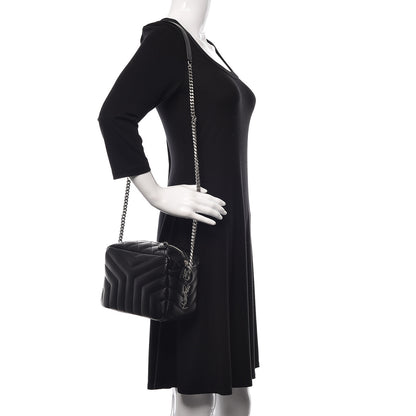Saint Laurent Calfskin Y Quilted Monogram Small Loulou Bowling Bag Black 2 of 9