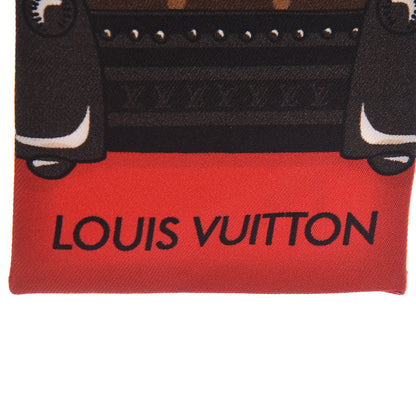 Louis Vuitton Silk Monogram Jaguar Animalle Bandeau Scarf Marron 3 of 4