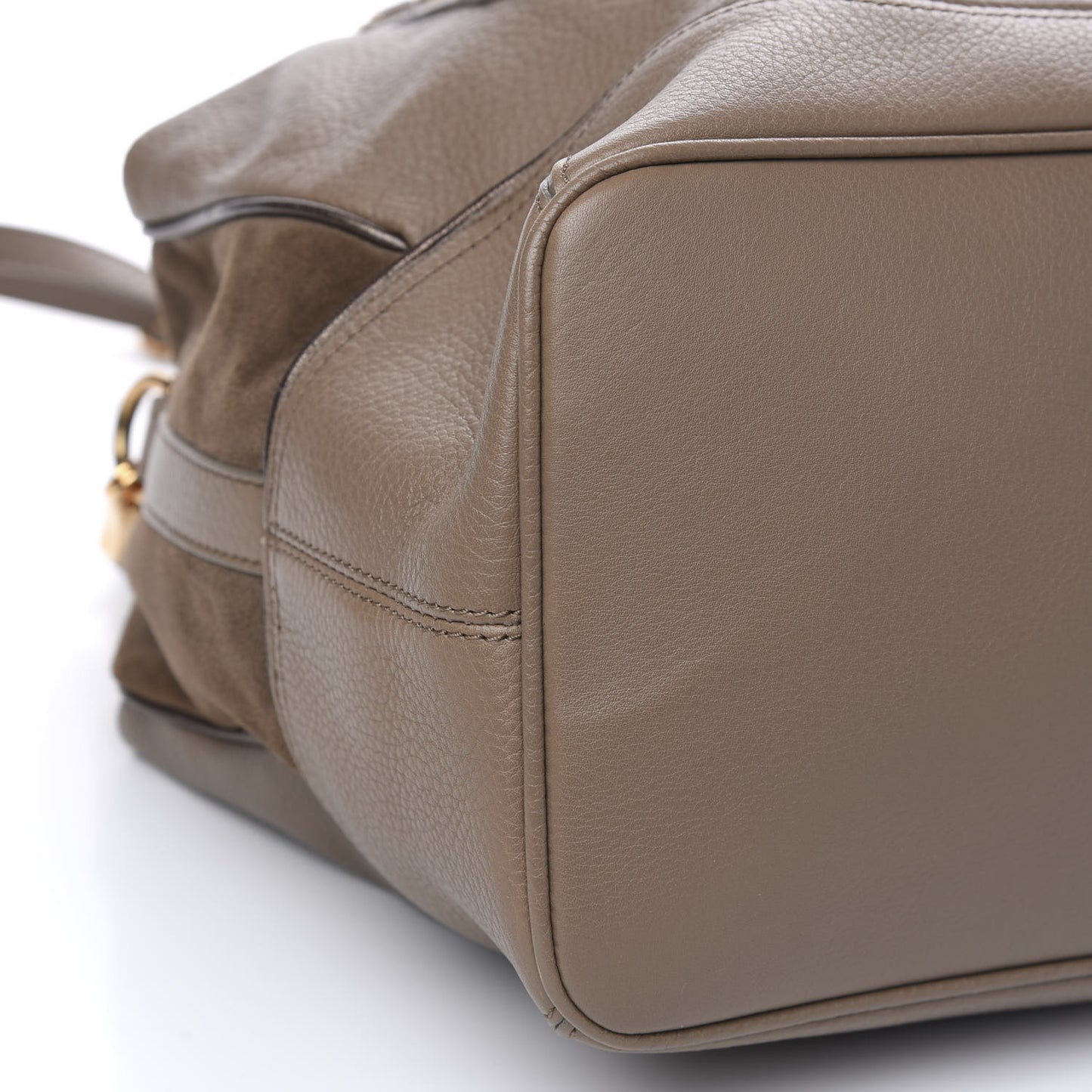 Calfskin Suede Earlsburn Mixed Media Tote Mole Grey