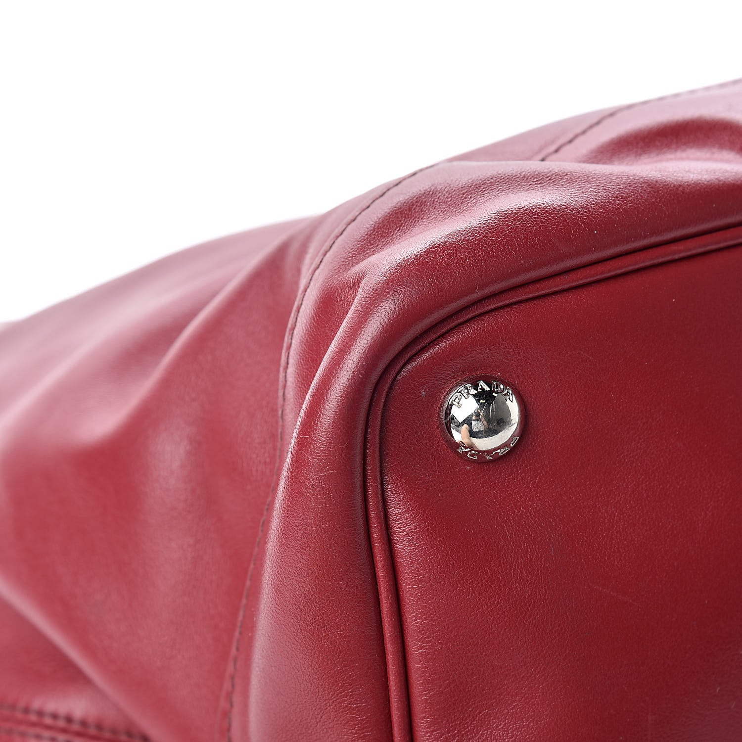 Prada Soft Calfskin Bucket Bag Rubino 12 of 17