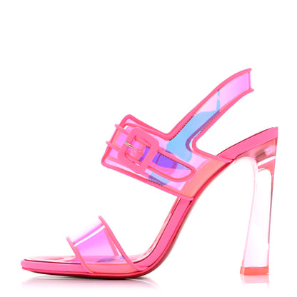 Christian Louboutin PVC Duniss 100 Sandals 37 Fluo Pink 1 of 5