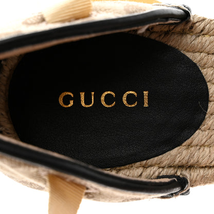 Gucci Monogram Matelasse GG Marmont Ankle Wrap Platform 35/120mm Espadrille Wedges 38.5 Beige Ebony Black Sand Storm 6 of 9