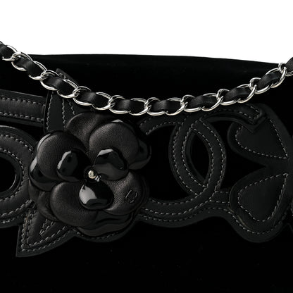 Chanel Velvet Lambskin Camellia No. 5 Flap Bag Black 8 of 10
