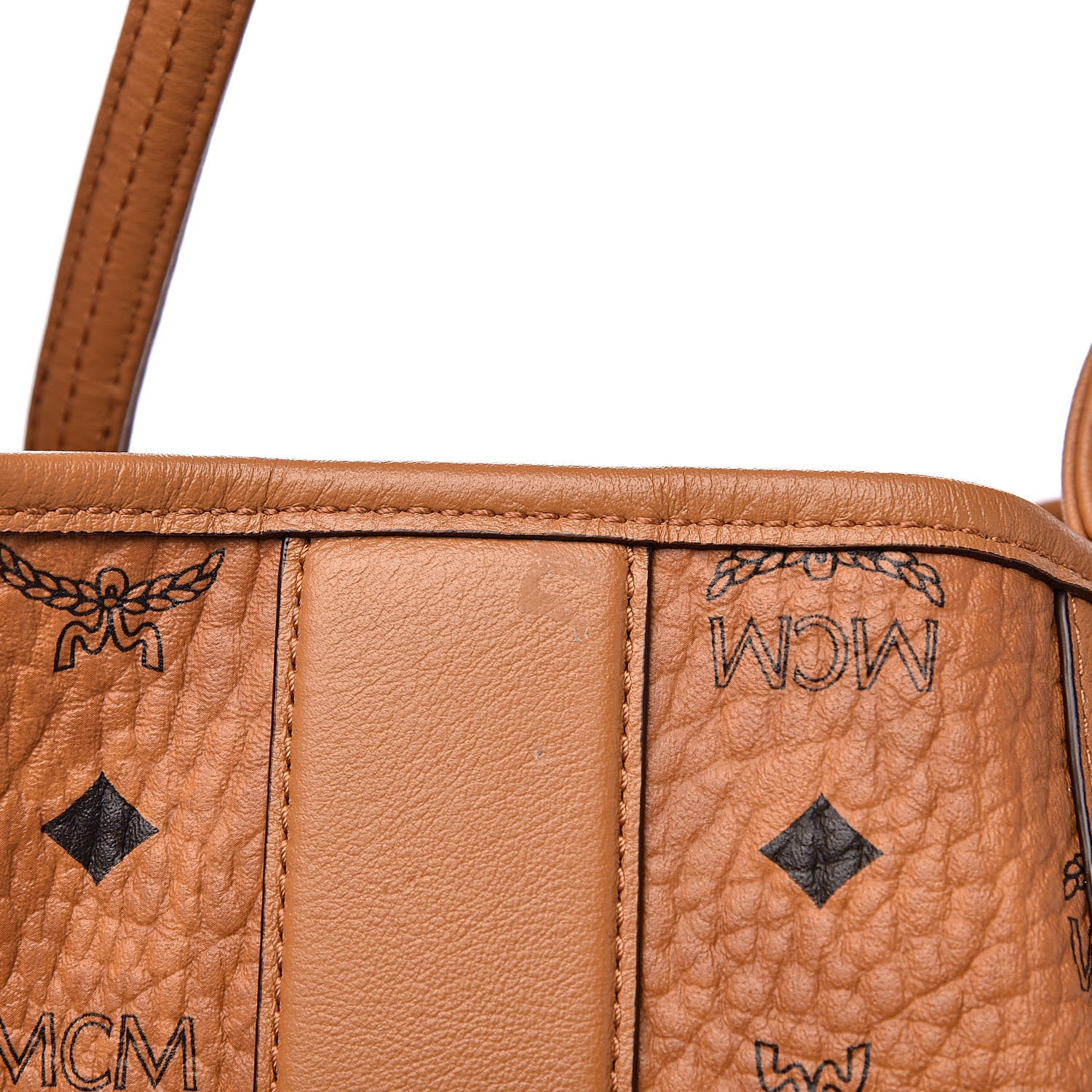 MCM Visetos Large Liz Reversible Shopper Tote Cognac 13 of 16