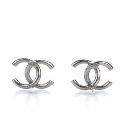 Chanel Baguette Crystal CC Earrings Silver 3 of 5