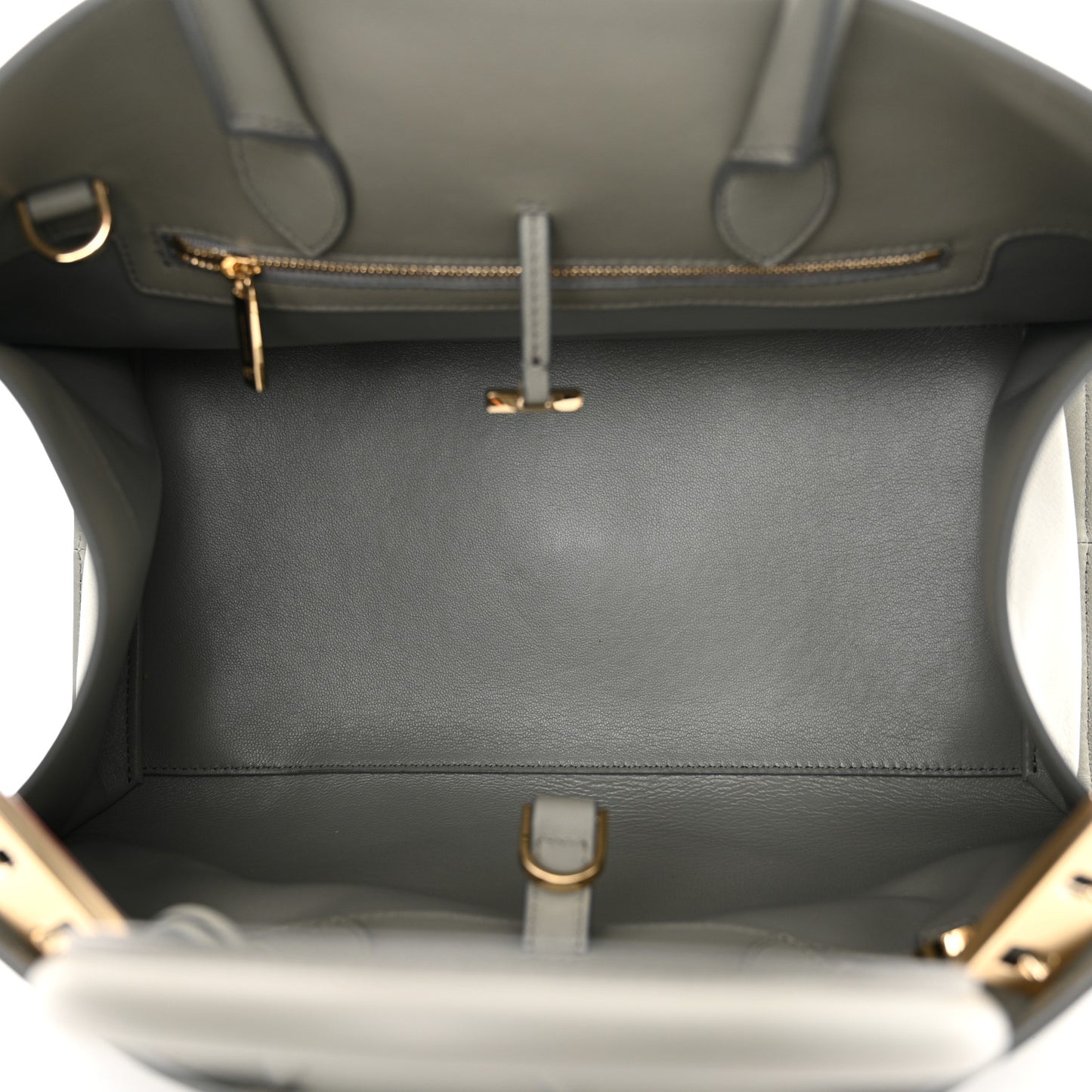 Calfskin Small Hug Bag Ash Grey