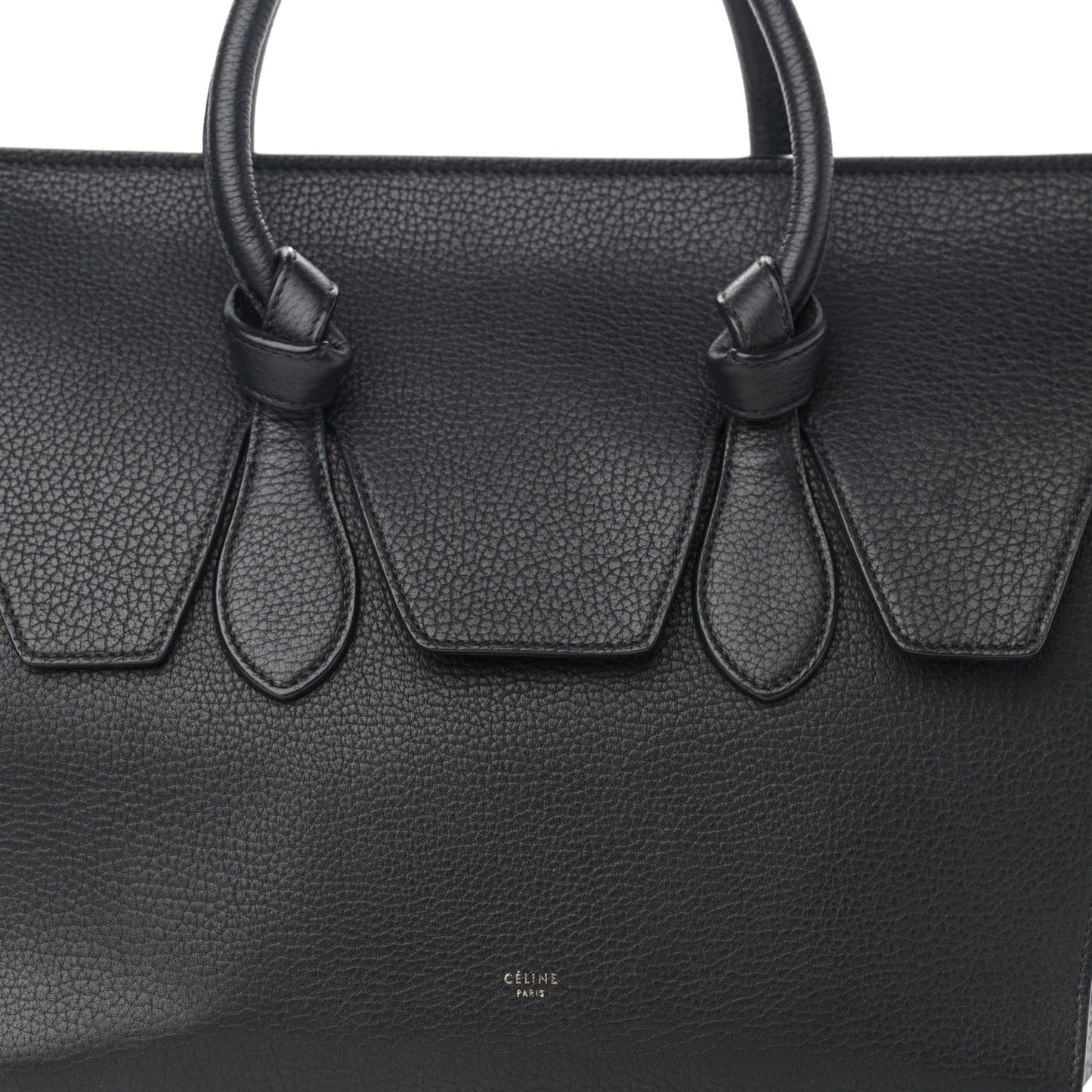Crisped Calfskin Medium Tie Knot Tote Black