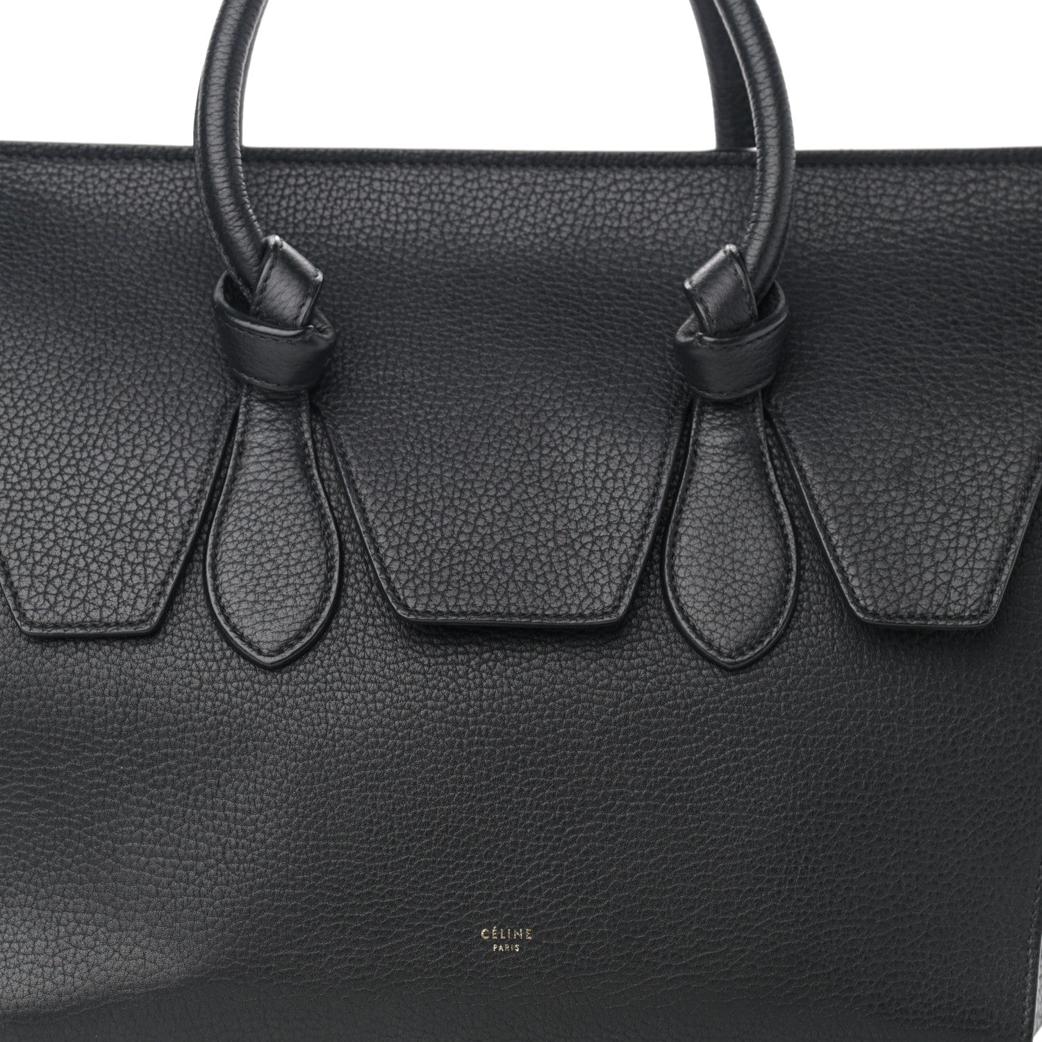 Celine Crisped Calfskin Medium Tie Knot Tote Black 16 of 16