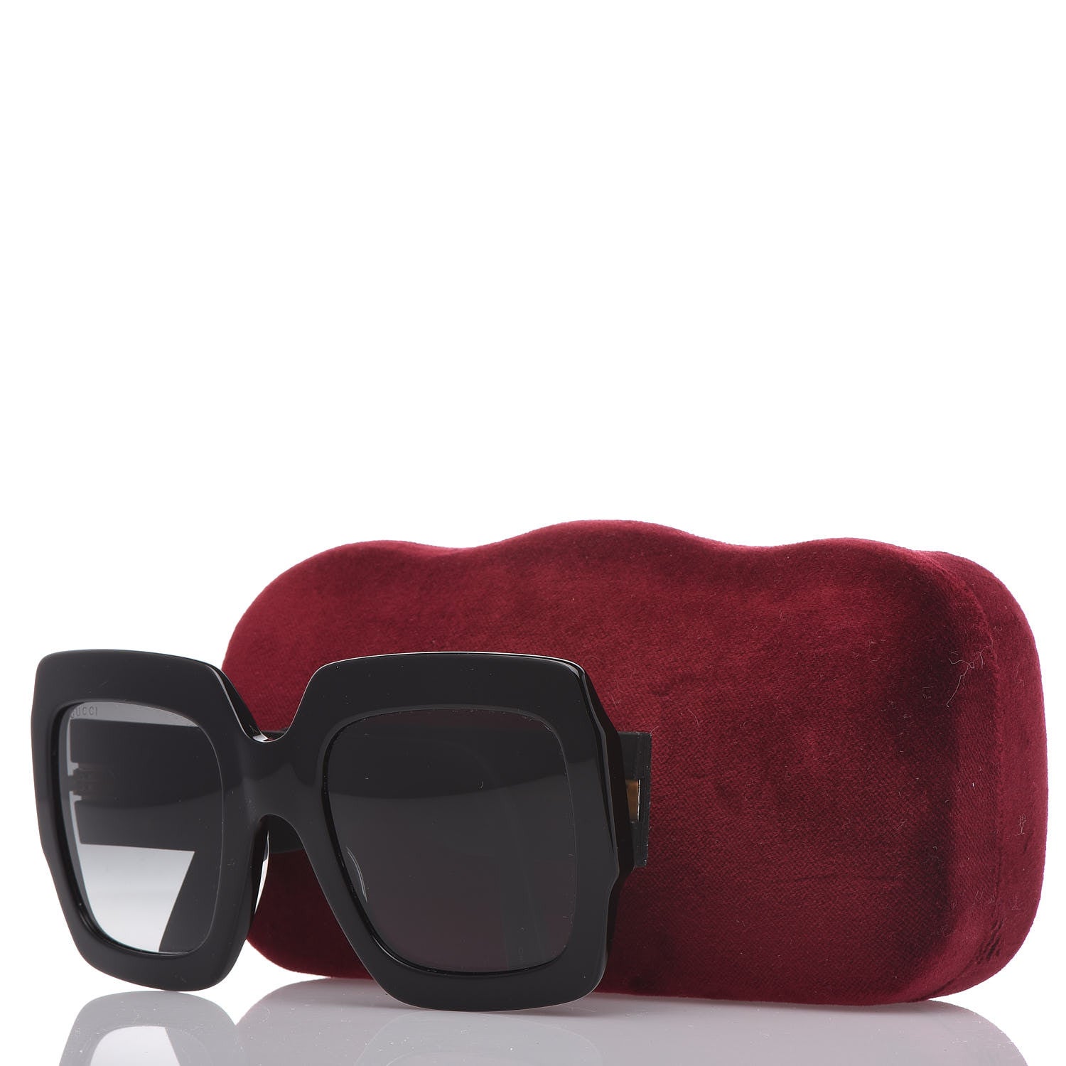 Gucci Square Frame Glitter GG0102S Sunglasses Black 7 of 7