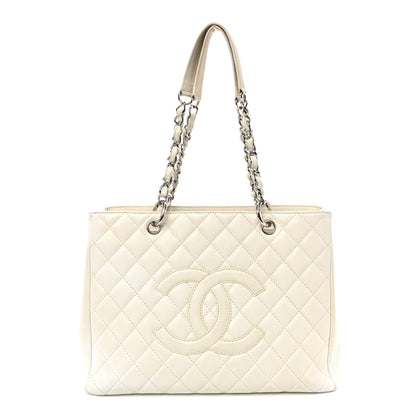 Chanel Caviar Quilted Grand Shopping Tote GST White 1 of 13