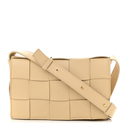 Bottega Veneta Lambskin Maxi Intrecciato Cassette Crossbody Bag Almond 1 of 10